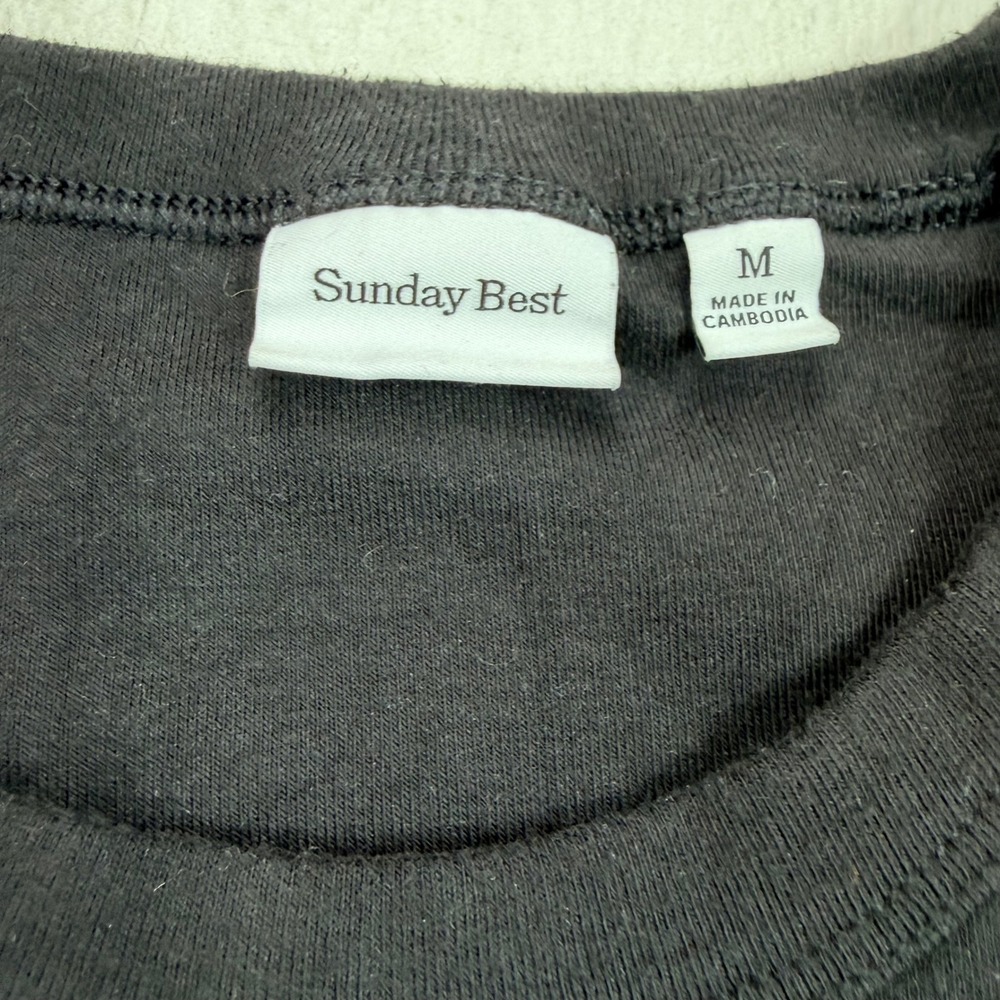Sunday Best Aritzia Black Long Sleeve Crewneck Top Medium - Picture 2 of 6